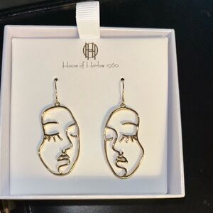 House of Harlow 1960 Artistic Gold Earrings